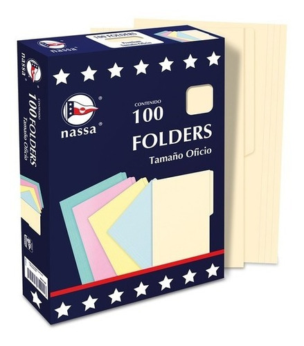 Folder De Papel Nassa Premium Oficio C/100 Piezas