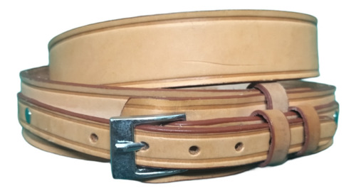 Cinturón Texas Unisex Piel Natural 4cm Ajustable 