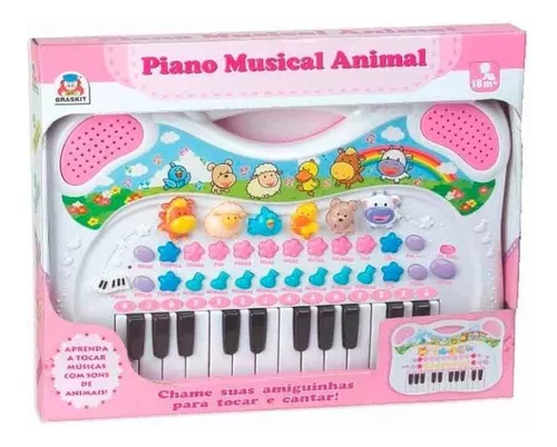 Piano Teclado Animal Infantil Sons Luz Eletrônico Criança