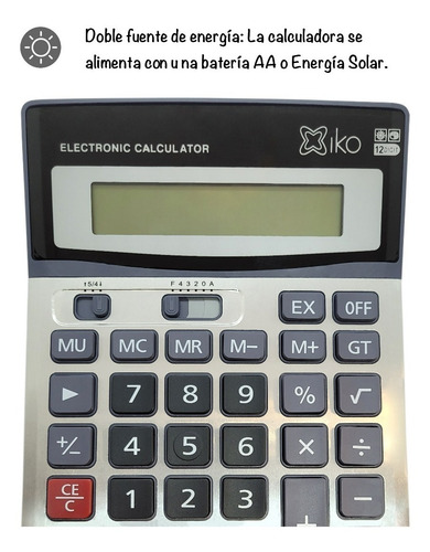 Calculadora Electronica 12 Digitos Y Display Grandes