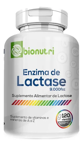 Enzima Lactase Premium 9000 Fcc 120 Capsulas Bionutri Sem sabor