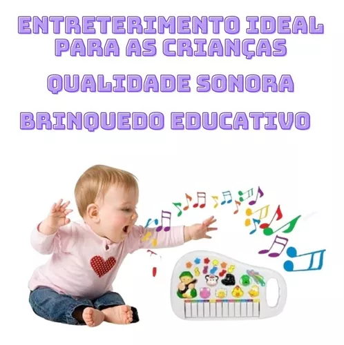 Piano Teclado Infantil Musical Fazendinha Animais Cks