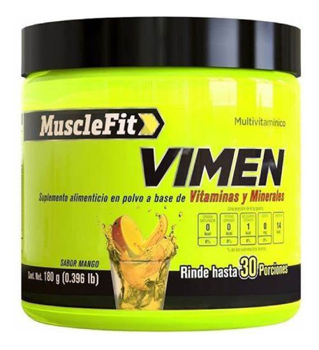 Vitaminas Y Minerales Musclefit Vimen 180gr 30 Porciones Sabor Mango