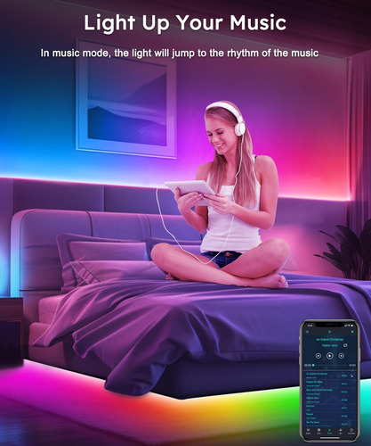Tira Luces Led Rgb 32.8 Pies Marca Icrgb Modelo Smart Tv Color De La Luz