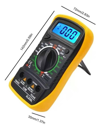 Imagen 6 de 7 de Tester Multitester Multimetro Digital Pantalla Lcd Xl-830l