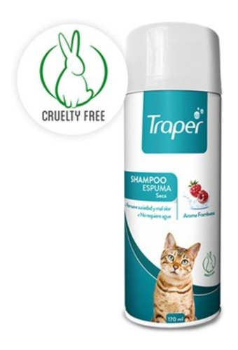 Shampoo Espuma Seca Para Gatos/traper 170 Ml/ Boxcatchile