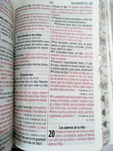 Imagen 9 de 10 de Biblia Rvr1960 Let. Grande Imitac. Piel Blanco Flor E Índice