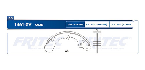 Balatas Tambor Esteem Fritec 2000 1.8l Vulcanizada Suzuki