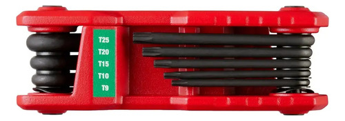 Kit 8 Llaves Hexagonales Plegables Torx Milwaukee 48222184 Color Rojo