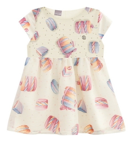 Vestido Infantil Menina Estampado Brandili Mundi Feminino 