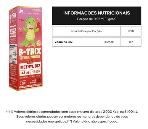 B-trix Metilcobalamina (vitamina B12 Infantil) 20ml - Flora