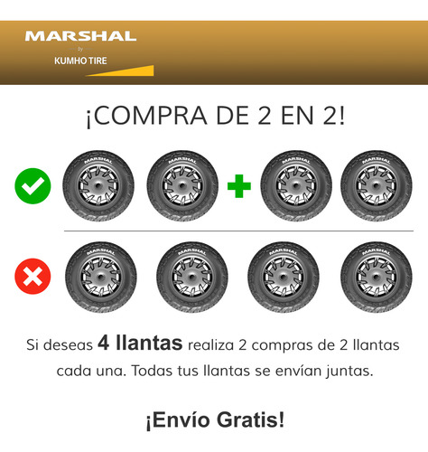 Paquete De 2 Llantas 265/75r16 Marshal Kl71 123/120q Lt 10c Q