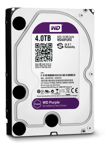Imagen 1 de 4 de Disco Rigido Pc 4tb Wd Purple Ideal Seguridad Dvr