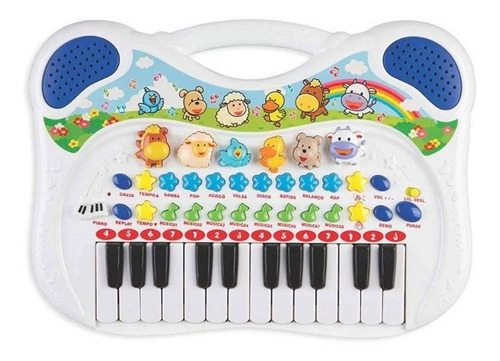 Imagem 2 de 4 de Piano Musical Com Várias Funções Divertido Azul 6407