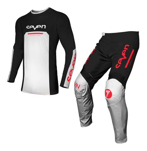 Jersey Pantalón Traje Motocross Enduro Bmx - Seven Vox Negro