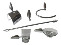 Comprar Set Accesorios De Baño Fermetal Kit De 6 Piezas Metalico
