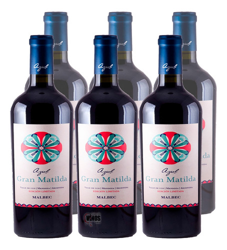 Vino Azul Gran Matilda Malbec 750 Ml Caja X6 Unidades