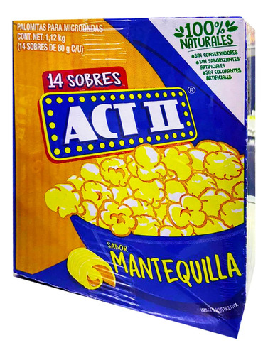 Palomitas Para Microondas Act Ii Mantequilla 14 Pzas