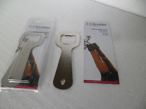 Imagen 4 de 5 de Destapador De Botellas 3 Claveles Plano Niquelado