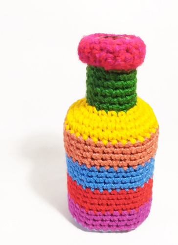 Botellas De Vidrio Con Tejido Crochet (04)