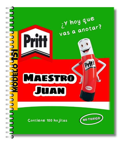 Libreta Francesa Personalizada Para Maestro Resistol