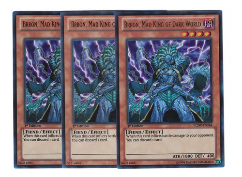 Yugioh 3x Brron Mad King Of Dark World Ultra 1st Lcjw-en244