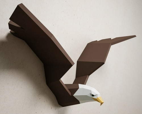 Aguila Papercraft Lowpoly Plantillas Para Armar 