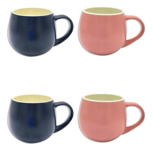 Set X 4 Tazas Desayuno Varios Diseños 