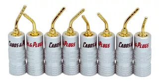 8 Plugues Banana Pino 2mm Receiver Banhado A Ouro Caixas