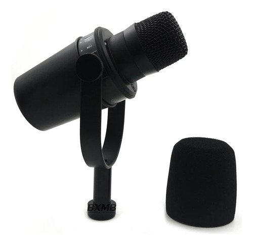Micrófono negro unidireccional dinámico Mv7 de Shure