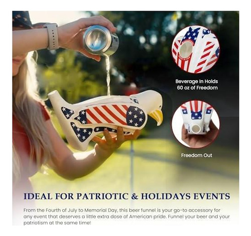Freedom Funnel American Patriotic Eagle Beer Bunnel | Vermel