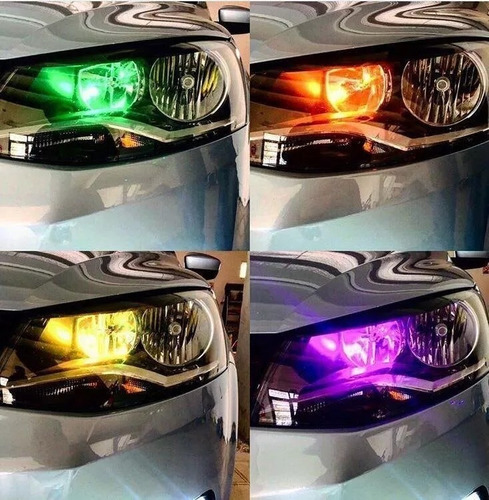Imagen 5 de 9 de Kit Lamparas Luz Led Posicion Multicolor Rgb Control Remoto