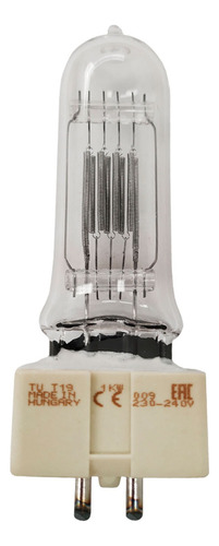 4x Lâmpada Halógena T19 230v 1000w 3050k Gx9.5 Fresnel / Pc