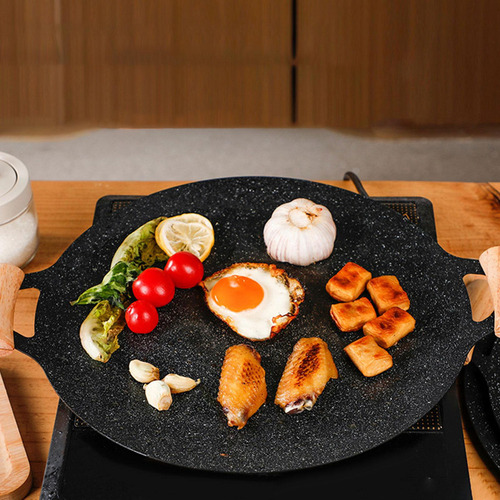 Bbq Grill Pan Hierro Antiadherente Plancha Portátil Pan