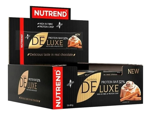 Barras De Proteina Deluxe - Nutrend - 12 Und. Cinnamon Roll