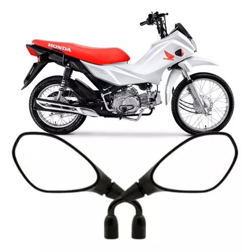 Par de Retrovisor Moto Curta Lente Convexa Honda Instalação Simples RVG