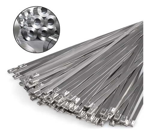 100 Piezas De Cincho Metalico De Acero Inoxidable 20 Cm