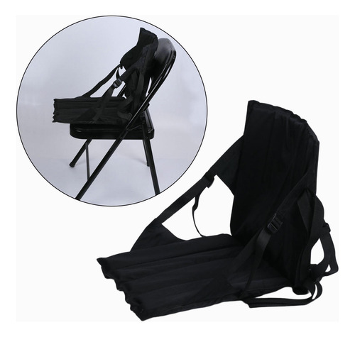 Kayak Seat Silla De Piso Plegable Con Respaldo Para Negro