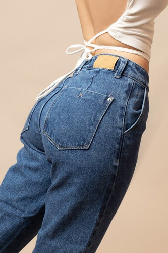 Jean Pantalon Mujer Mom Slouchy Rigido