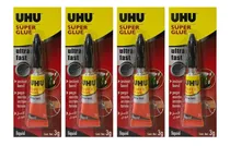 Comprar 4 Pegamentos Uhu Superglue Adhesivo Super Rapido Fuerte 3g 