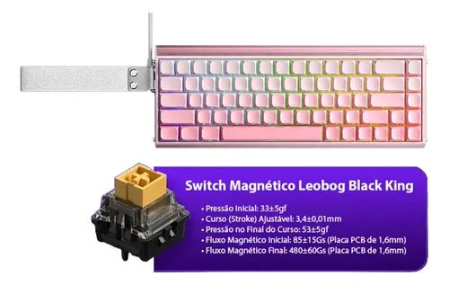 Teclado Magnético Aula Hero68he Hall Rosa Hero 68 He