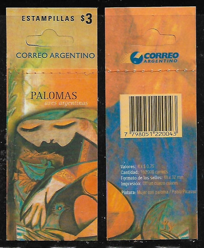 Carnet Cerrado #3031 Gj Palomas Aves Argentinas 2000        