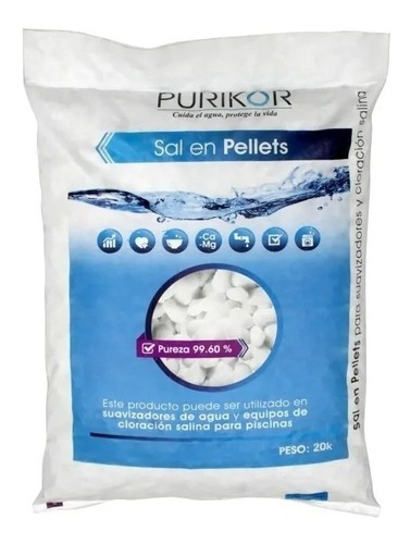 Saco De Sal En Pellets - Purikor - Suavizador Piscina 20 Kg 