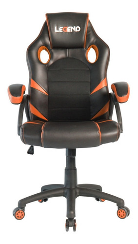 Silla de escritorio Empoli Legend gamer ergonómica  naranja con tapizado de cuero sintético