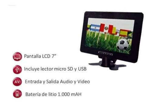 Imagen 2 de 4 de Televisor Digital Portatil Para Auto Oficia O Cualquier Luga