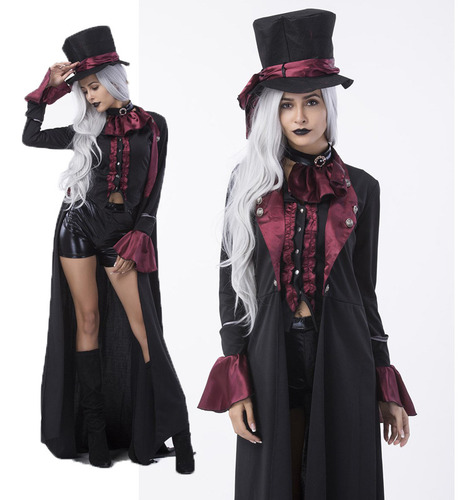 C Disfraz De Cosplay De Vampiro Gótico Para Mujer, Cloak