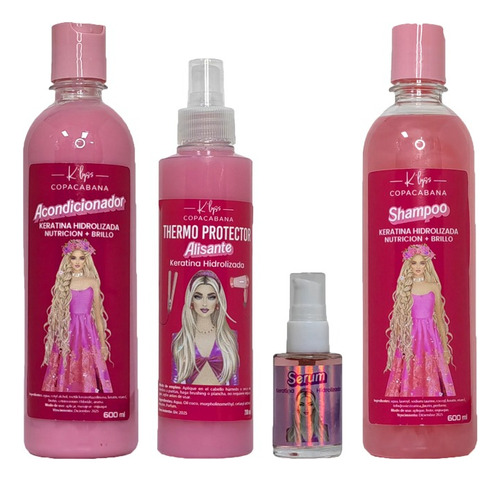 Kit Shampoo+acondicionador+serum+spray Barbie Copacabana