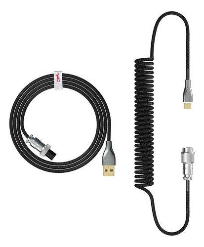 1.8m Coiled Usb Type-c Keyboard Cable For Line