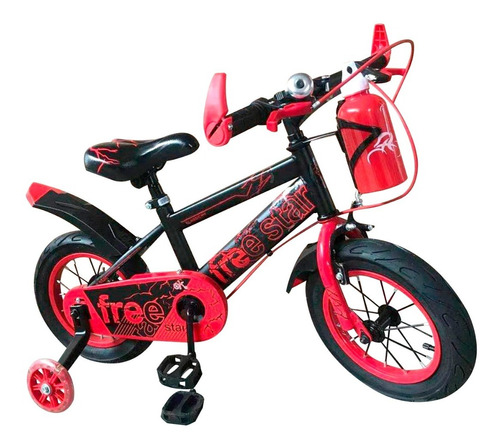 Bicicleta Aro 16 Free Star  Paseo, Niños Color Azul Y Rojo