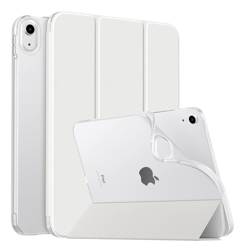 Funda Tpu Transparente Y Tapa Para iPad Gen 10 Color Blanco